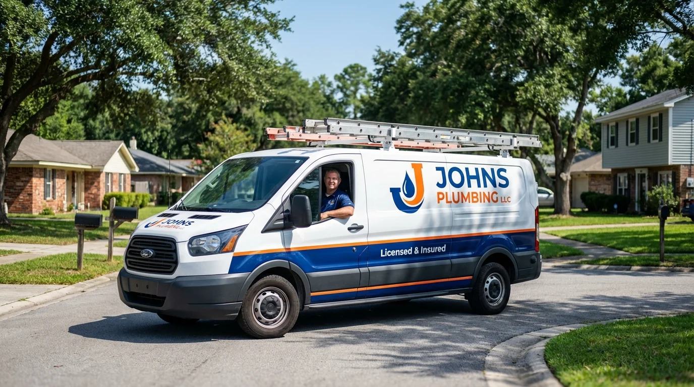 Johns Plumbing LLC service van in Kutztown, PA